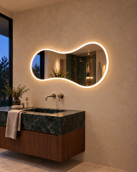 Glazonoid Tidal bezel-less LED mirror