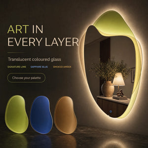 Sculpted Layered Coloured Glass Mirror
