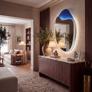 Sculpted Layered Coloured Glass Mirror