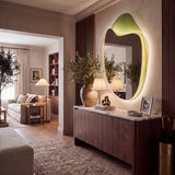 Sculpted Layered Coloured Glass Mirror