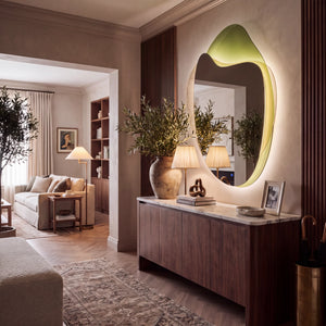 Sculpted Layered Coloured Glass Mirror