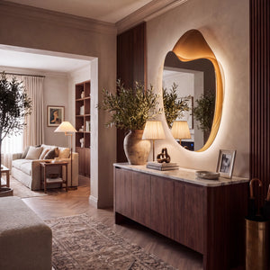 Sculpted Layered Coloured Glass Mirror