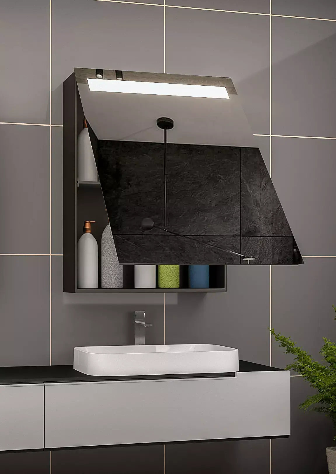 rectangular  Cabinet led mirror for washroom