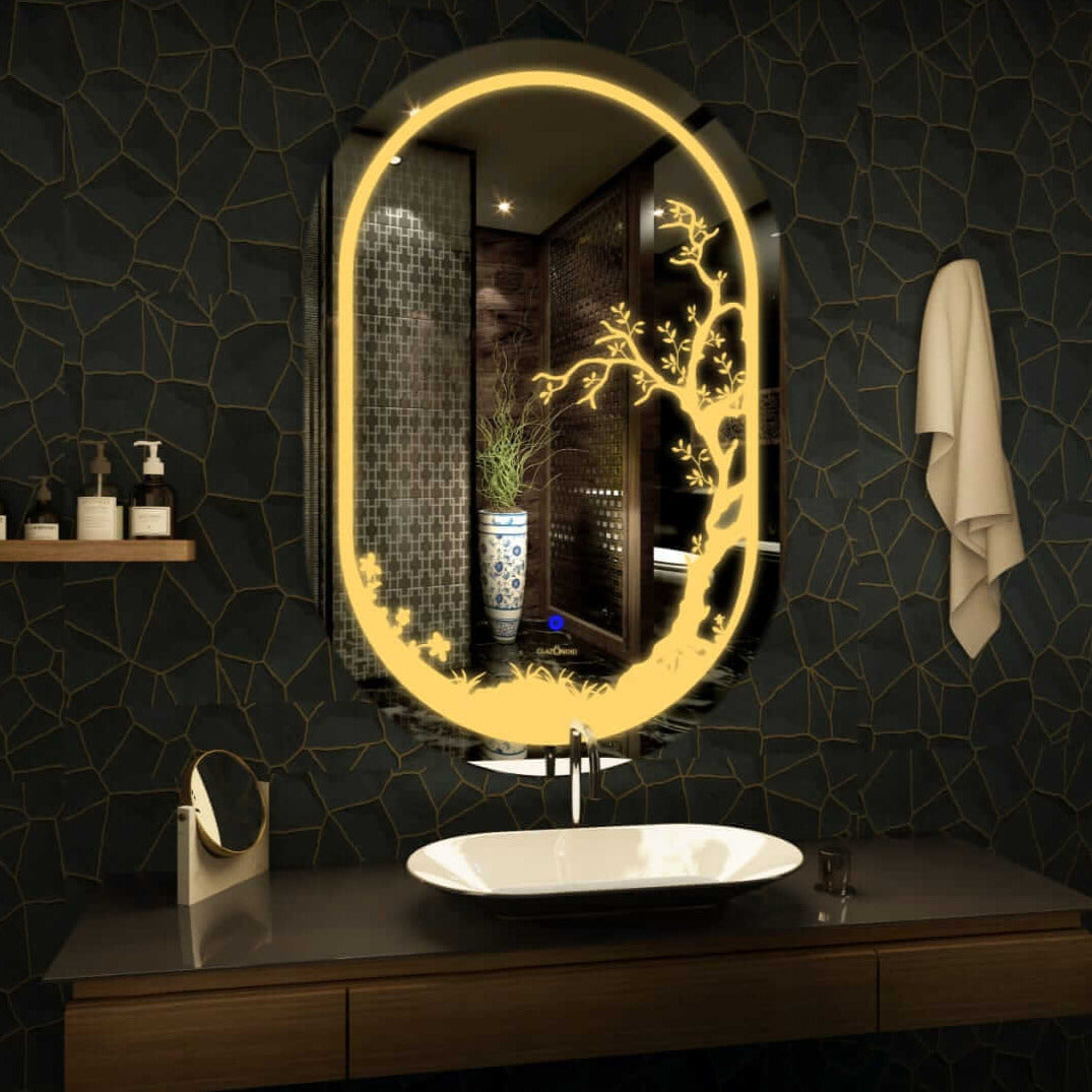 Arbre Tree Oval Design | 5-Year Warranty, Premium Quality, Customizable LED Lighting | Glazonoid