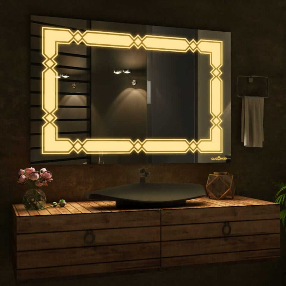 rectangular LED mirror for washroom