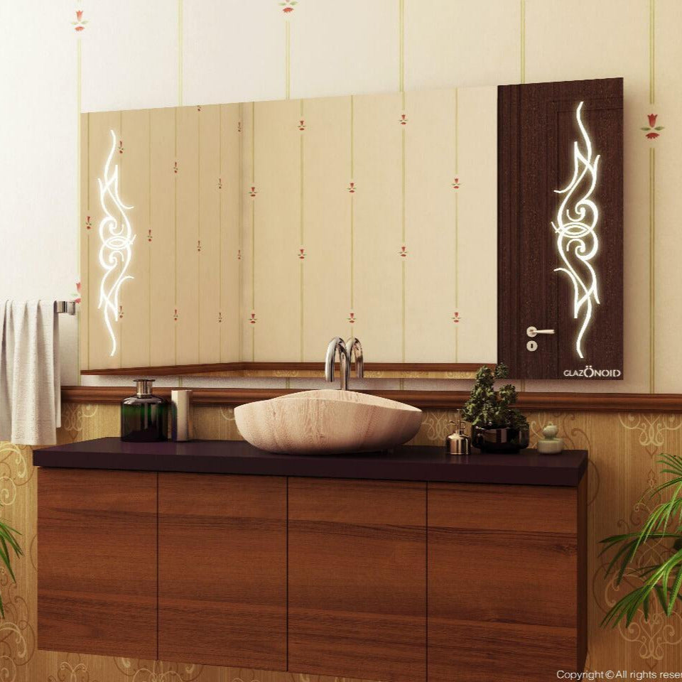 Austerity - rectangular LED mirror for bathroom