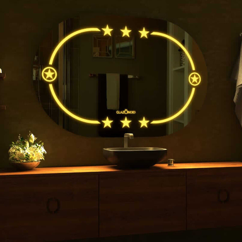 oval shape customizable LED mirror for bathroom