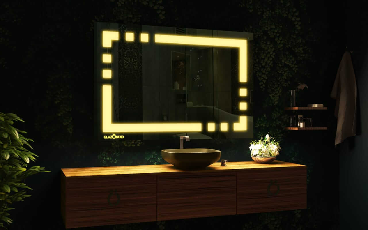 Erratic rectangular Led bathroom mirror