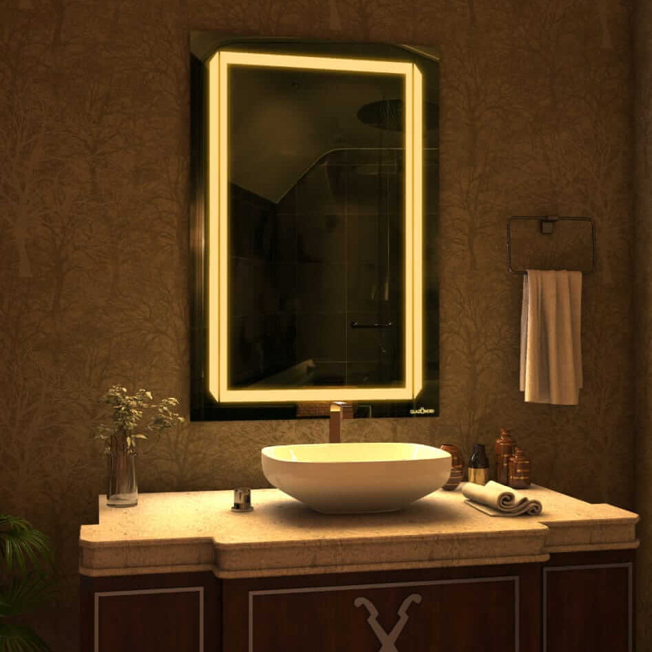LED Mirror with Warm White Light
