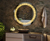 Festoon Round Design Mirror | 5-Year Warranty, Premium Quality, Customizable LED Lighting | Glazonoid