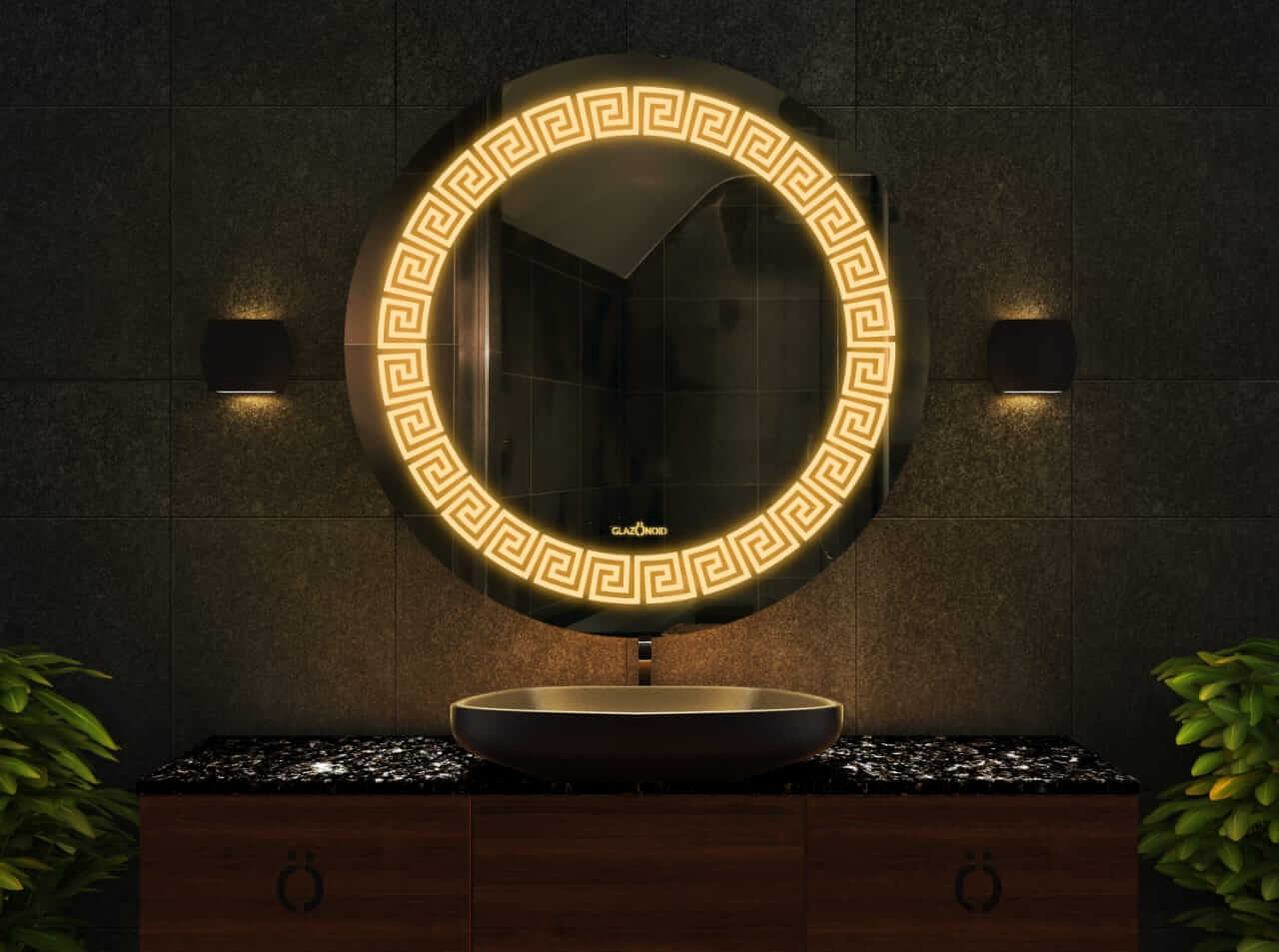 circular LED mirror for bathroom