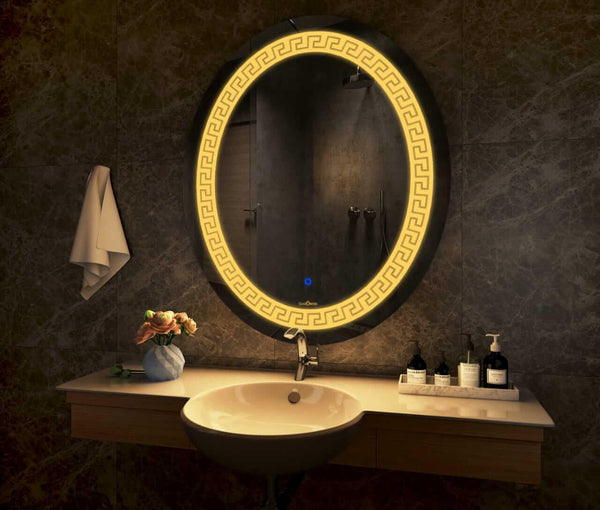oval shape LED mirror for bathroom