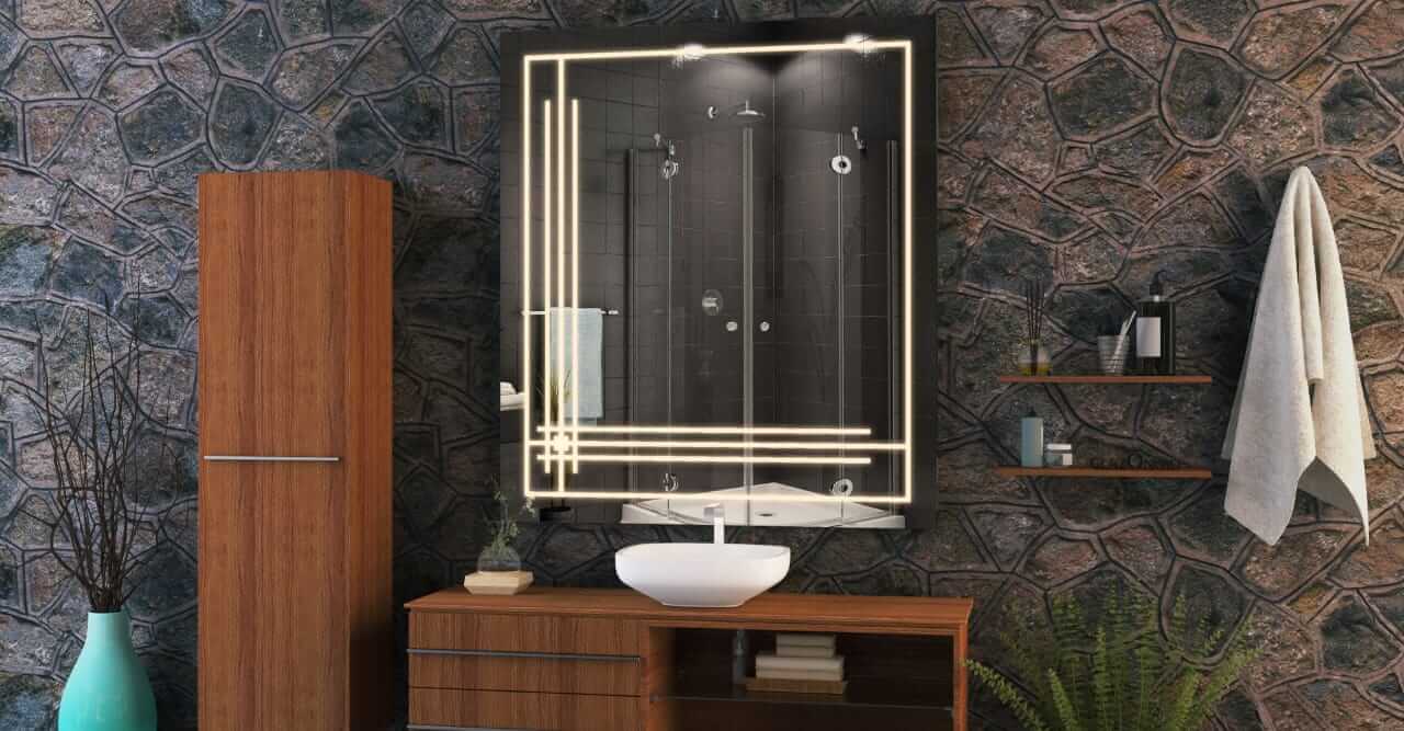 Maze the premium rectangular shape led mirror