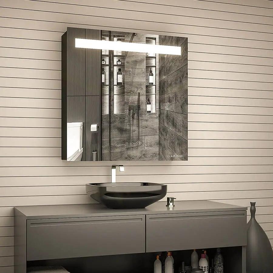 Rectangular Cabinet with LED mirror for bathroom