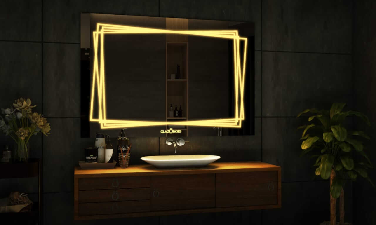 Shake wash basin Led mirror design