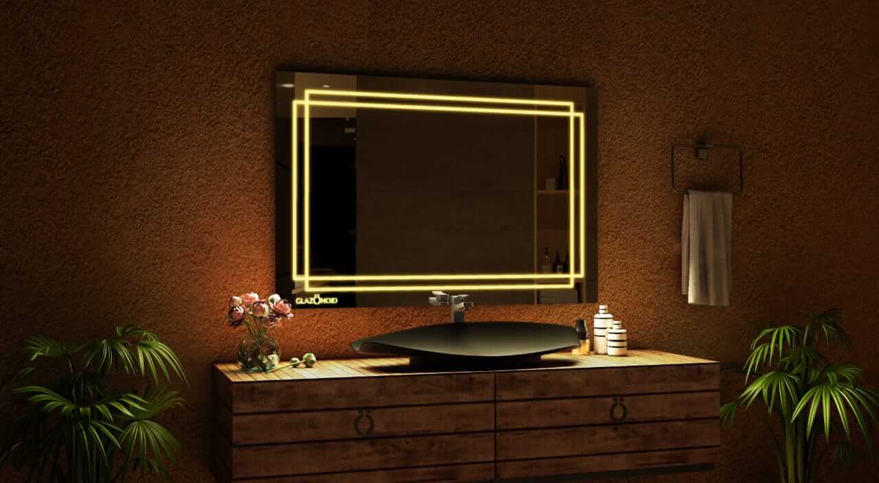 Vintage rectangular wall mirror