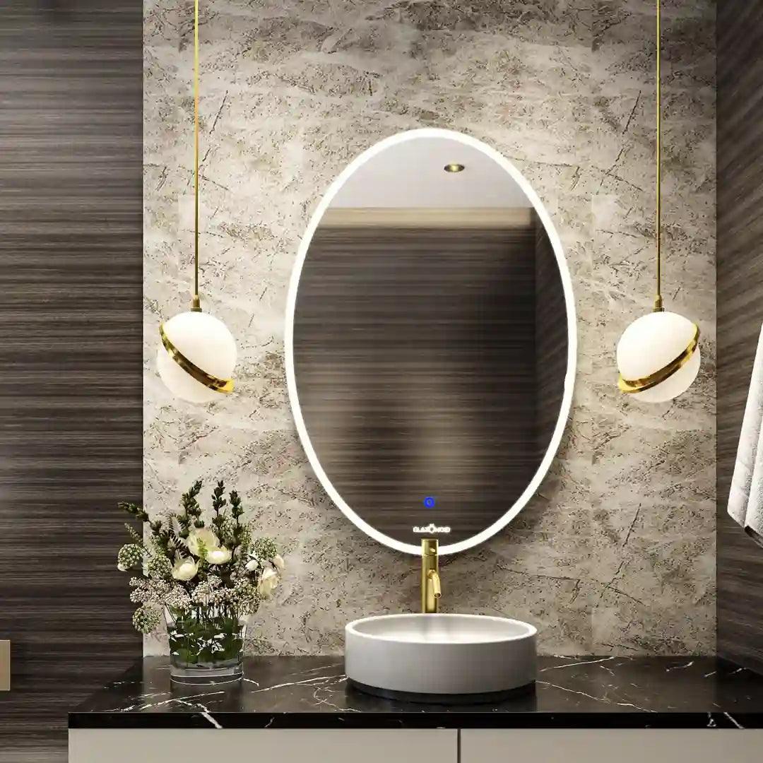 Glisten oval shape mirror for bathroom