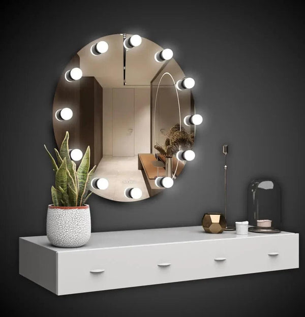 circular hollywood mirror for home decor